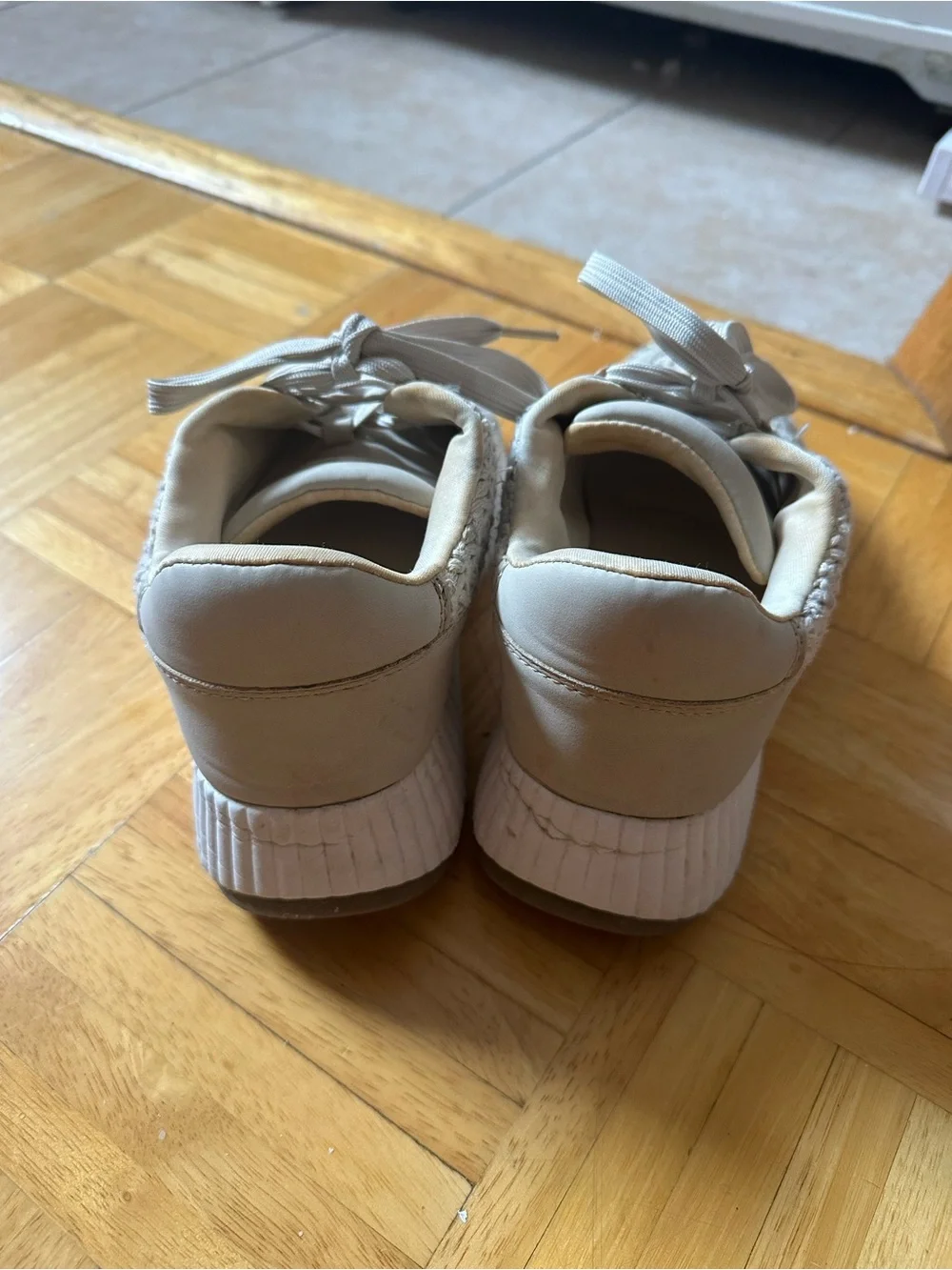 Dolce Vita Cream Woven Lace-Up Espadrille Sneakers